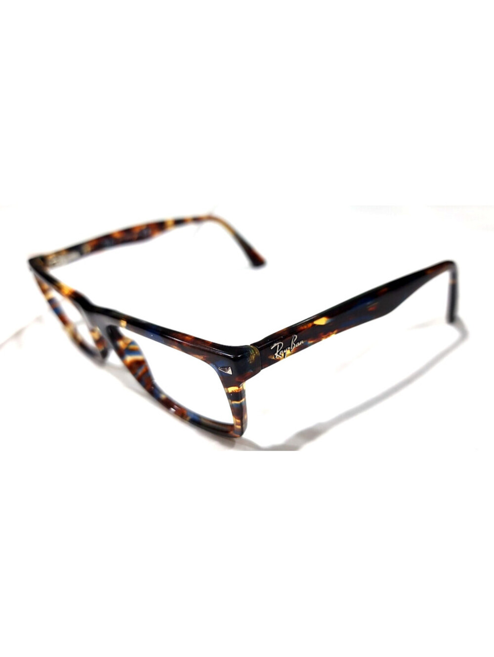 Ray Ban RB5287 5711 Spotted Brown Blue Rectangle Eyeglasses Frame 52-18 140